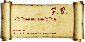 Füzessy Beáta névjegykártya