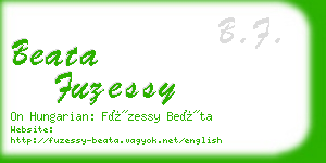 beata fuzessy business card